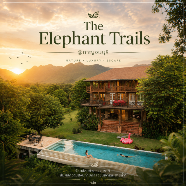 บ้านพักPoolVillaกาญจนบุรี The Elephant Trails The Elephant Trails บ้านทางช้างผ่าน
เป็นสไตล์ Eclectic คือการผสมผสาน Collectors' Furniture ของเก่า Antiques ให้เข้ากับความทันสมัยของยุคปัจจุบัน