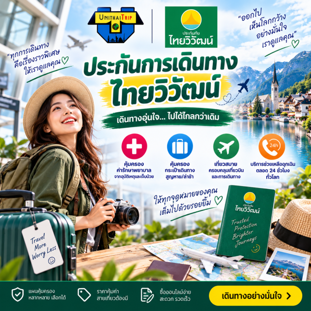 ประกันการเดินทางไทยวิวัฒน์ ประกันภัยการเดินทาง ตามท่านเลือก