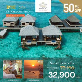 ทัวร์ วิลล่ากลางน้ำ (Water Villa) ㆍ ดำน้ำตื้น (Snorkeling) ㆍ คายัค (Kayak) ㆍ อาหารและเครื่องดื่มพรีเมียม (Premium All Inclusive) ㆍ ซันดาวน์ค็อกเทล (Sundown Cocktails) #เที่ยวทะเล