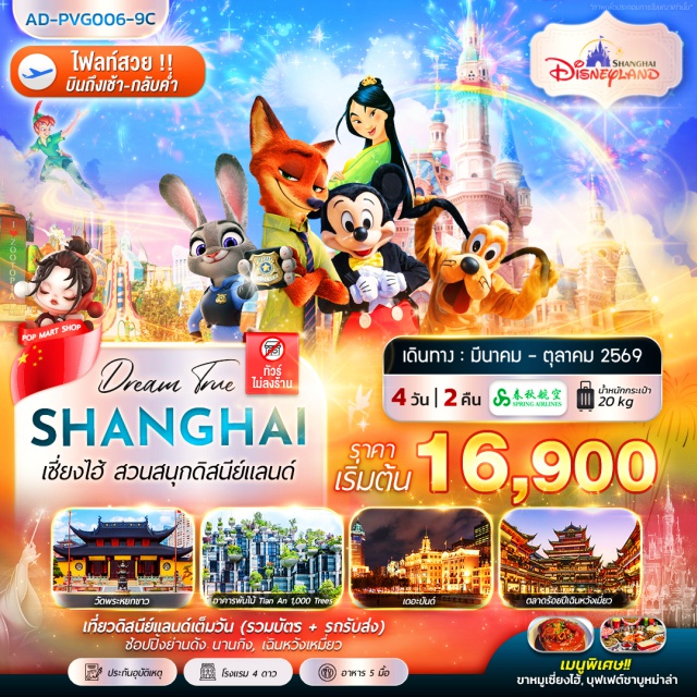 เซี่ยงไฮ้ ดิสนีย์แลนด์ ไว่ทาน ตลาดเฉินหวังเมี่ยว (Chenghuangmiao Market)ㆍวัดพระหยกขาว (Jade Buddha Temple)ㆍหาดไว่ทาน (The Bund)ㆍถนนนานกิง (Nanjing Road)ㆍสวนสนุกเซี่ยงไฮ้ดิสนีย์แลนด์ (Shanghai Disneyland) #เที่ยวเต็มไม่มีวันอิสระ #ดิสนีย์แลนด์#ไม่ลงร้านช้อป