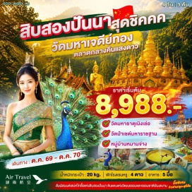 ทัวร์จีน มหาเจดีย์ทอง (Golden Pagoda) ㆍ ตลาดน้ำหกประเทศ (Six Nations Water Market) ㆍ อุทยานป่าเขตร้อน (Xishuangbanna Tropical Forest Park) ㆍ วัดมหาธาตุเมิงเล่อ (Manle Buddhist Pagoda) ㆍ หมู่บ้านหมานจ่าง (Manzhuang Village) ㆍ วัดป่าเจย์ (Wat Paje) ㆍ วัดเจดีย์ขาว (White Pagoda) #เที่ยวเต็มไม่มีวันอิสระ #ไหว้พระ