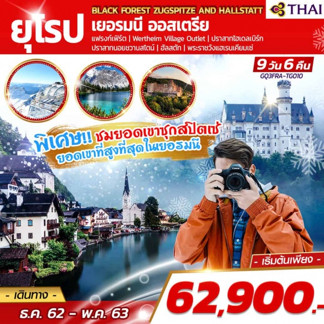เยอรมนี ออสเตรีย แฟรงก์เฟิร์ต ปราสาทนอยชวานสไตน์ ยอดเขาซุกสปิตเซ่ แฟรงก์เฟิร์ต|ไฮเดลเบิร์ก|ปราสาทนอยชวานสไตน์|ยอดเขาซุกสปิตเซ่|ฮัลสตัท