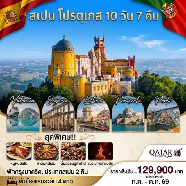 ลิสบอน เปนา ปอร์โต้ พระราชวังเปนา (Pena Palace) ㆍ แหลมโรก้า (Cabo da Roca) ㆍ เมืองเก่าโคอิมบรา (Coimbra Old Town) ㆍ เมืองเซโกเวีย (Segovia) ㆍ ถนนลารัมบลา (La Rambla) #เที่ยวเต็มไม่มีวันอิสระ
