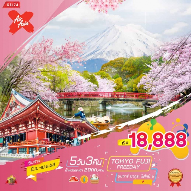โตเกียว วัดอาซากุสะ ภูเขาไฟฟูจิ ซากุระ 