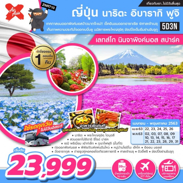 โตเกียว อิบารากิ ฟูจิ ชมดอกพิงค์มอส ชมดอกอาซาเรีย เทศกาลชมดอกพิงค์มอสว้าวมากแม่!!!เช็คอินชมดอกอาซาเรีย@ศาลเจ้าเนชุเก็บภาพความประทับใจดอกเบบี้บลูนมัสการพระใหญ่อุชิคุช้อปปิ้งเต็มอิ่มย่านชินจูกุ