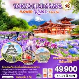 ทัวร์ญี่ปุ่น <p><strong>Day 1 : </strong>กรุงเทพฯ (สนามบินสุวรรณภูมิ)-โตเกียว (สนามบินนาริตะ)<br /><strong>Day 2 : </strong>โตเกียว (สนามบินนาริตะ)-วัดอาซากุสะ-ช้อปปิ้ง ถนนนากามิเสะ-ศาลเจ้าฮาโกเน่-หุบเขาโอวาคุดานิ-จุดชมวิว Earth Valley-โกเทมบะพรีเมี่ยมเอ้าเล็ต-<span style='color: #f8cac6;'>แช่น้ำแร่ธรรมชาติ-บุฟเฟ่ต์ ขาปู</span><br /><strong>Day 3 : </strong>ชมวิวฟูจิ ริมทะเลสาบคาวากุจิโกะ-กิจกรรม ชงชาญี่ปุ่น-ทะเลสาบฮามานะ-สวนดอกไม้ฮามามัตสึ-ชมเทศกาลดอกไฮเดรนเยีย ลิลลี่ และ ไอริส-เมืองนาโกย่า-ช้อปปิ้งซาคาเอะ <br /><strong>Day 4 : </strong>เมืองอุจิ-วัดเบียวโดอิน-ถนนสายชาเขียว-สะพานอุจิ-โอซาก้า-ช้อปปิ้งโดตงโบริ-ช้อปปิ้งชินไซบาชิ<br /><strong>Day 5 : </strong><span style='color: #50c878;'>อิสระท่องเที่ยวตามสถานที่ต่าง ๆ ในโอซาก้า</span>หรือ<span style='color: #0047ab;'>ซื้อทัวร์เสริม UNIVERSAL STUDIOS JAPAN</span><br /><strong>Day 6 : </strong>ปราสาทโอซาก้า (ด้านนอก)-อิออน มอลล์ ริงกุ เซ็นนัน-โอซาก้า (สนามบินคันไซ)-กรุงเทพฯ (สนามบินสุวรรณภูมิ) </p>
<p style='text-align: center;'><strong>---อ่านรายละเอียดเพิ่มเติม---</strong></p>