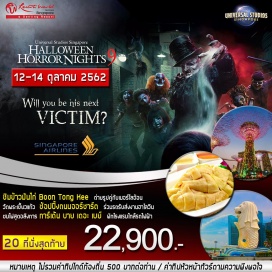 ทัวร์สิงคโปร์ สิงคโปร์ – เมอร์ไลอ้อน - การ์เด้น บาย เดอะ เบย์ - 
วันแรกของการเดินทาง	สนามบินสุวรรณภูมิ – สิงคโปร์ – เมอร์ไลอ้อน - การ์เด้น บาย เดอะ เบย์ วันสองของการเดินทาง Halloween horror night Universalstudio Singapore - Duty Free Shop - วัดพระเขี้ยวแก้ว Buddha Tooth Relic Temple – ช้อปปิ้งย่านถนนออชาร์ด Orchard Road